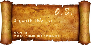 Orgonik Dóra névjegykártya
